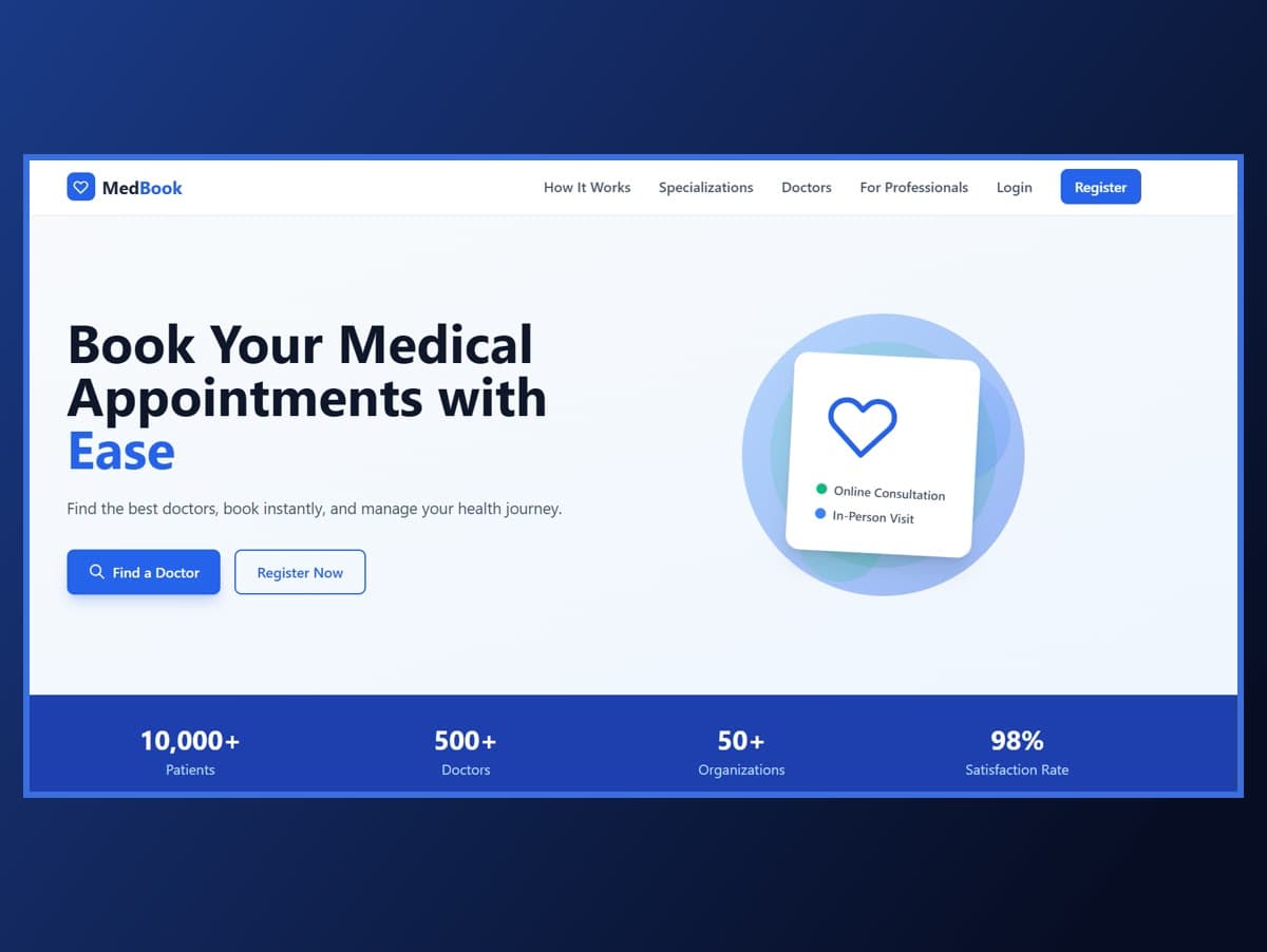 MedBook — Doctor discovery & appointment booking